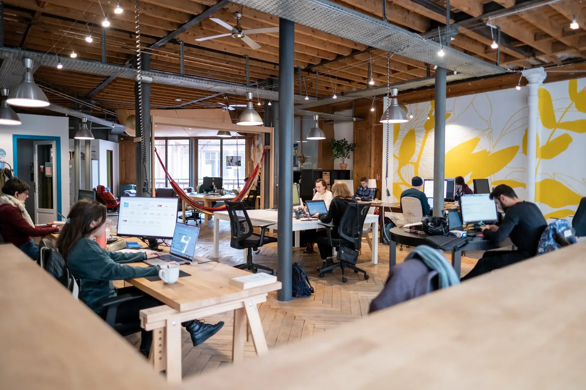Espace de travail partagé en flex office, Lyon