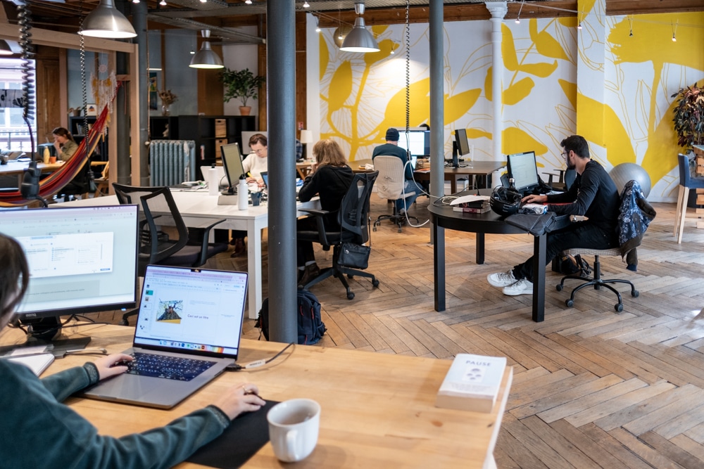 Bureaux spacieux et lumineux à La Cordée coworking Liberté, Lyon.