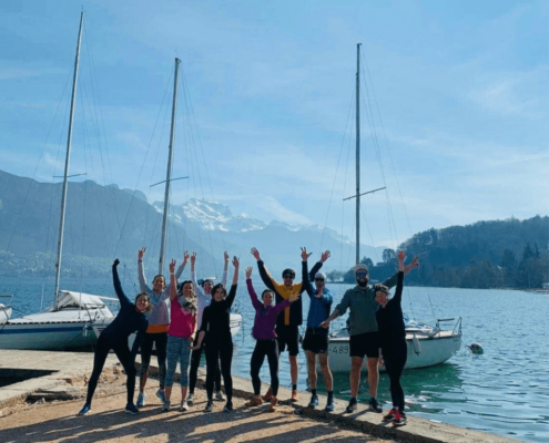 Footing au bord du lac d'Annecy